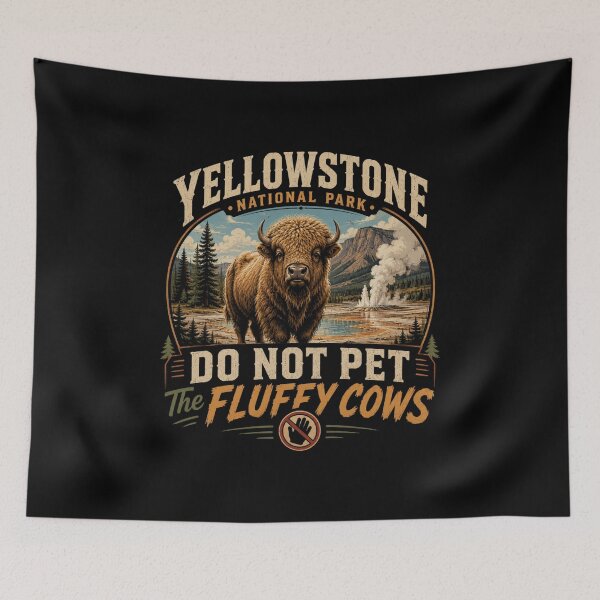 Item preview, Yellowstone National Park Do Not Pet The Fluffy Cows Funny Bison Design – Vintage Nature T-Shirt designed and sold by Artimax-Studio.