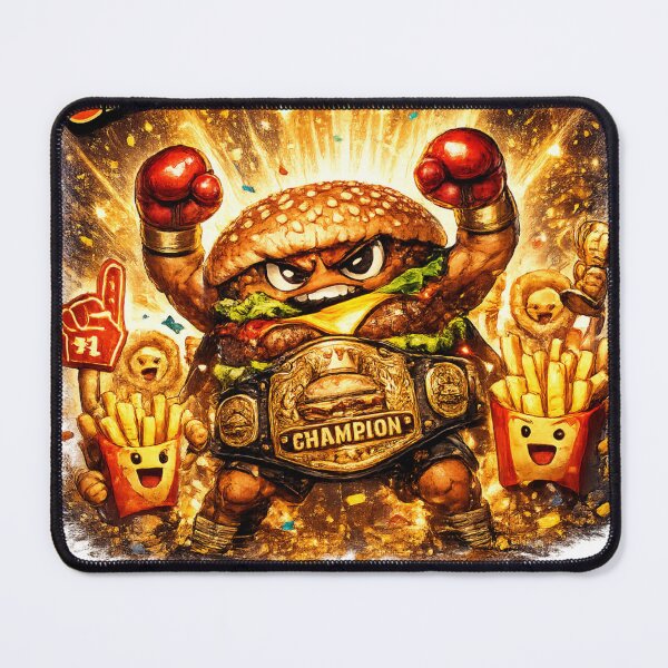 Item preview, Heavyweight Champion Burger Boxing T-Shirt | Athletic Food Lover Tee designed and sold by irfanshikh.
