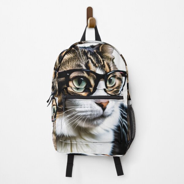 Item preview, Animals - Tabby Cat with Glasses, Humorous and Quirky Portrait designed and sold by World-Pets.