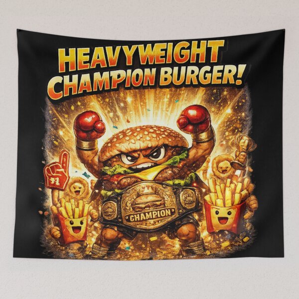 Item preview, Heavyweight Champion Burger Boxing T-Shirt | Athletic Food Lover Tee designed and sold by irfanshikh.
