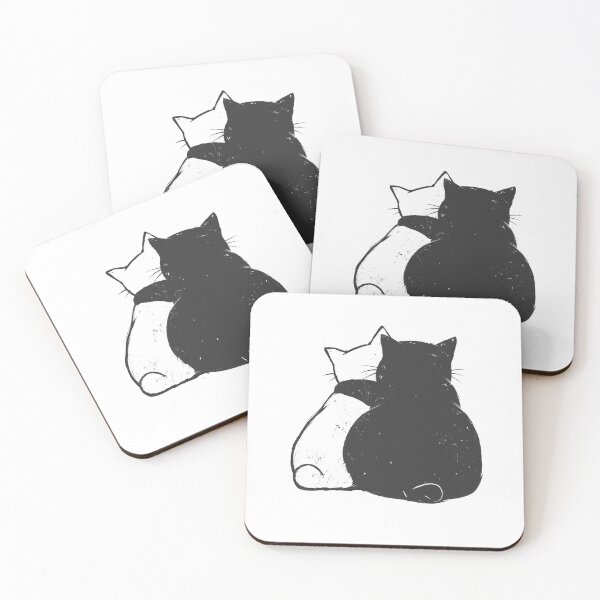 Item preview, Cute Cat Illustration – Always by Your Side designed and sold by Cute & Funny Hand-Drawn Prints | Happy Doodle Friends Shop.