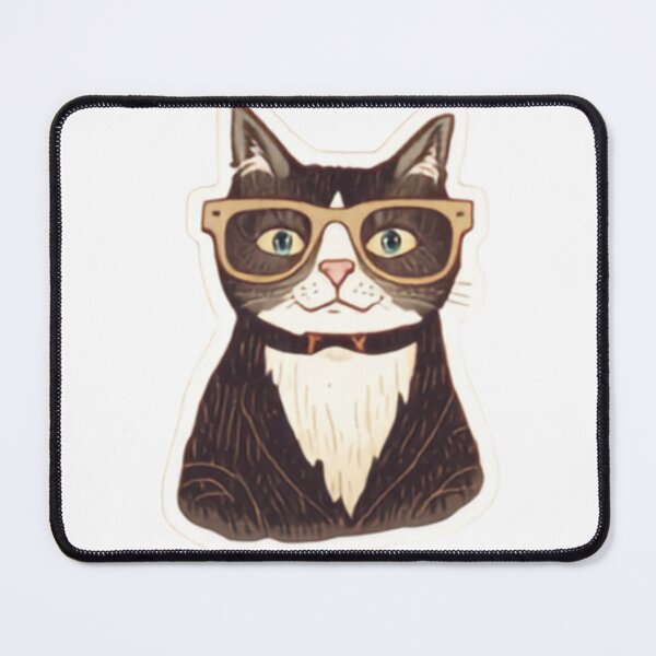 Item preview, Cat with Glasses Vintage Aesthetic Sticker designed and sold by Doka  Images.