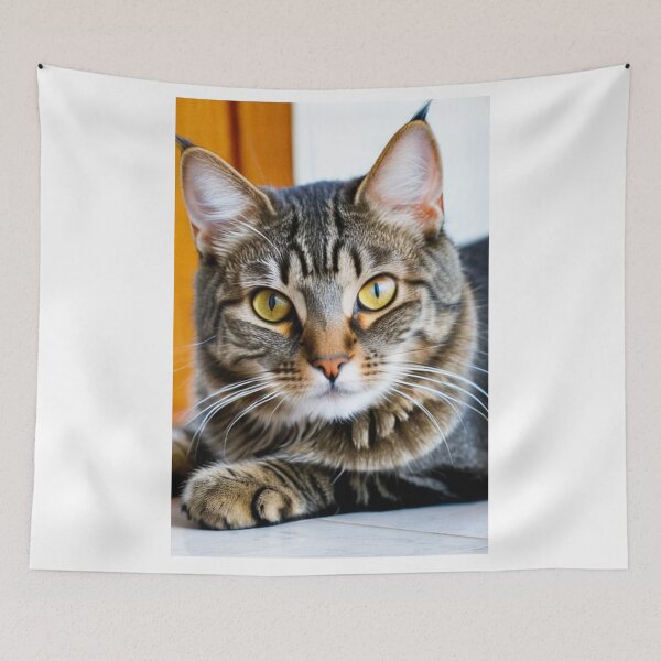 Item preview, Animals - Tabby Cat, Feline Portrait with Golden Gaze designed and sold by World-Pets.