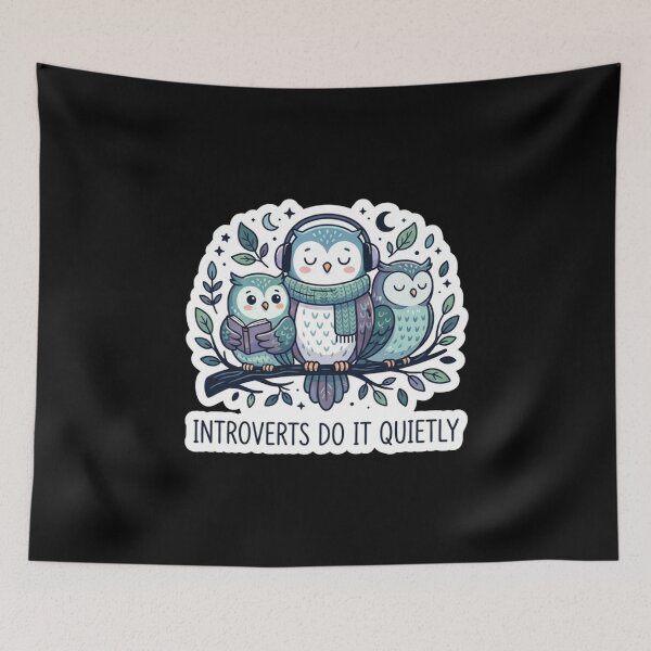 Item preview, Cute Introvert Owls Reading And Listening designed and sold by Owcomm.