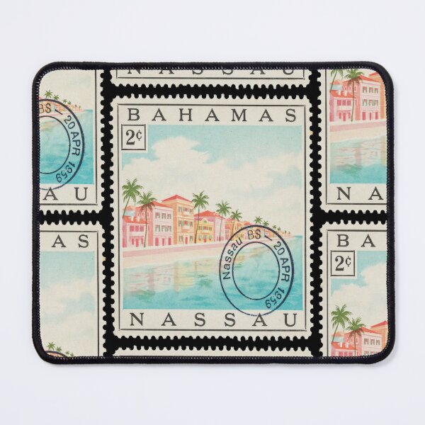 Item preview, Nassau Bahamas Colonial Harbor Turquoise Stamp Sticker designed and sold by stickercuffs.