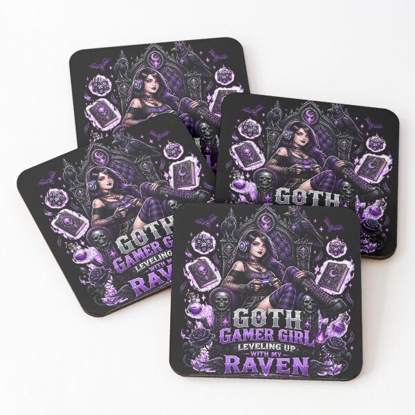 Item preview, Goth Gamer Girl Aesthetic - Gothic Gaming Raven designed and sold by BadhbhLoot.