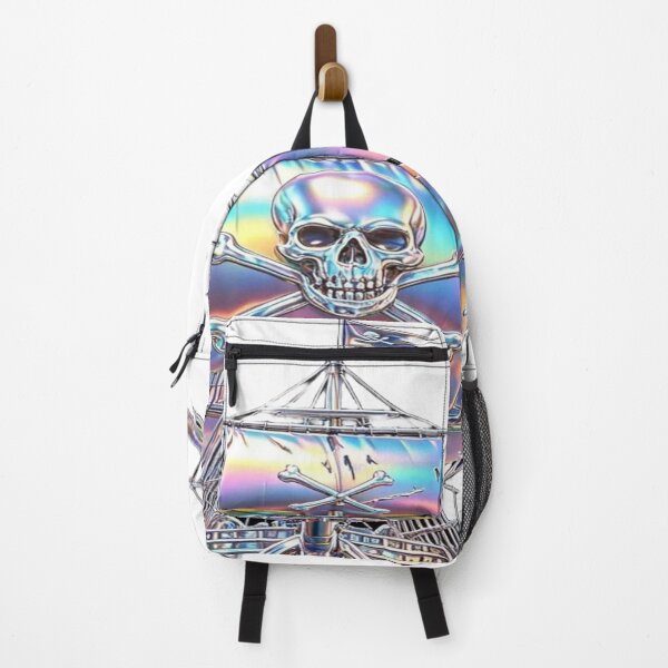 Item preview, Holographic Pirate Ship - Chrome Ship with Rainbow Sails & Jolly Roger designed and sold by RAYBIL.