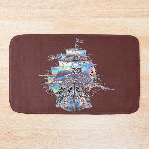 Item preview, Holographic Pirate Ship - Chrome Ship with Rainbow Sails & Jolly Roger designed and sold by RAYBIL.