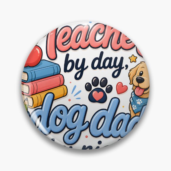 Item preview, Teacher by Day Dog Dad by Night — Funny Dog Dad Teacher Gift designed and sold by DoggyDayLove.