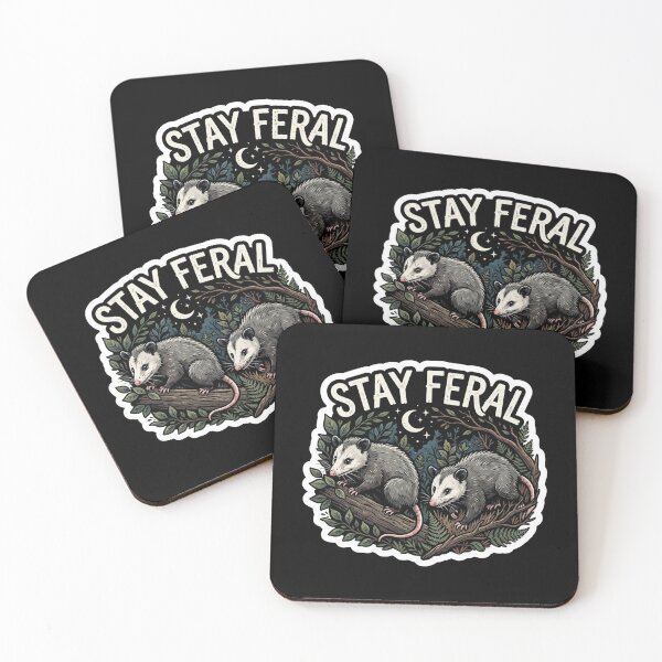 Item preview, Stay Feral Opossum In The Night designed and sold by Owcomm.