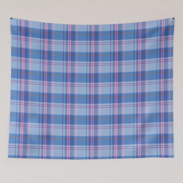 Item preview, Pink & blue tartan plaid with faux twill texture designed and sold by Anne Londez Studio.
