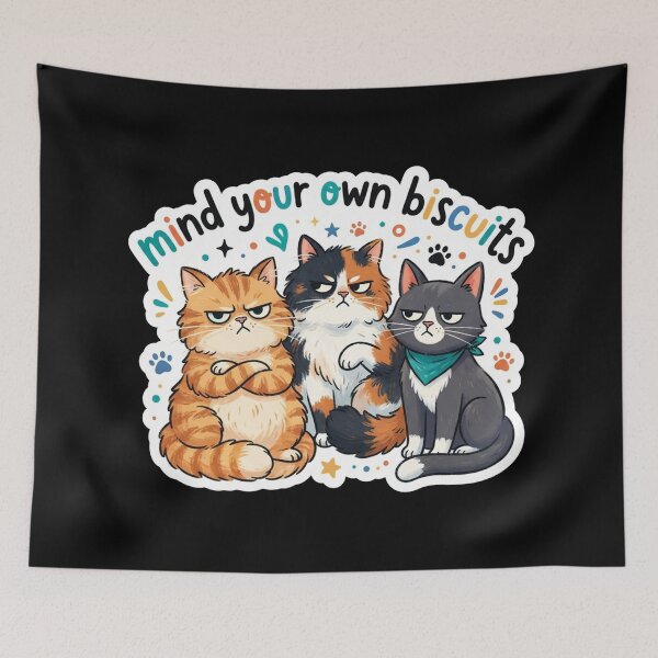 Item preview, Cute Grumpy Cats Mind Your Own Biscuits designed and sold by Owcomm.