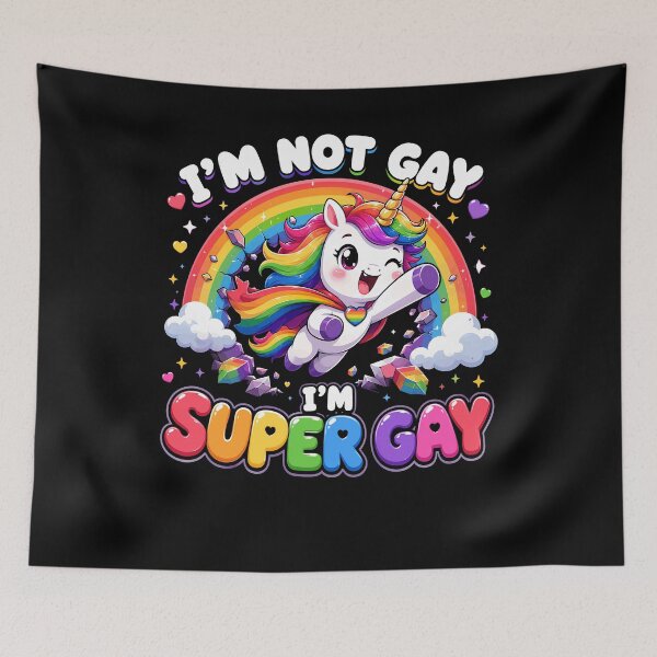 Item preview, I'm Not Gay Super Gay Rainbow Unicorn Pride designed and sold by yoddel.