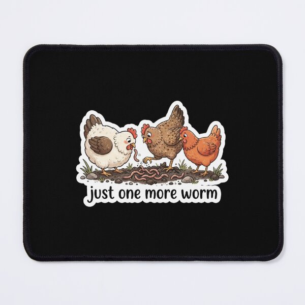 Item preview, Cute Three Chickens Eating Earthworms Cartoon designed and sold by Owcomm.