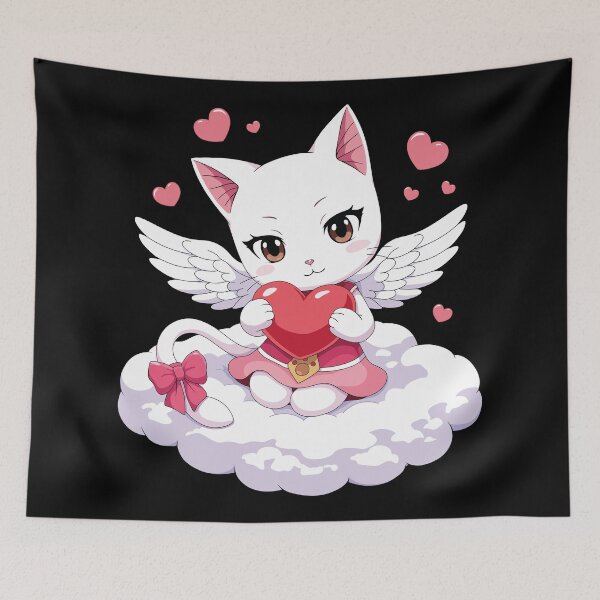 Item preview, Sweet cupid cat spreading love designed and sold by ProjetF.