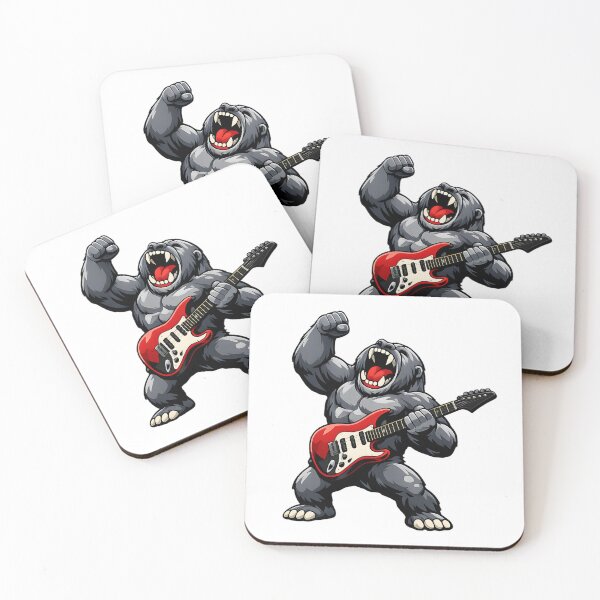 Item preview, Rock Gorilla Playing Electric Base Guitar designed and sold by ROARSOME DESiGNS.