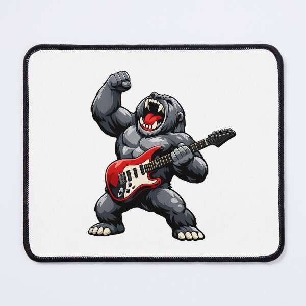 Item preview, Rock Gorilla Playing Electric Base Guitar designed and sold by ROARSOME DESiGNS.