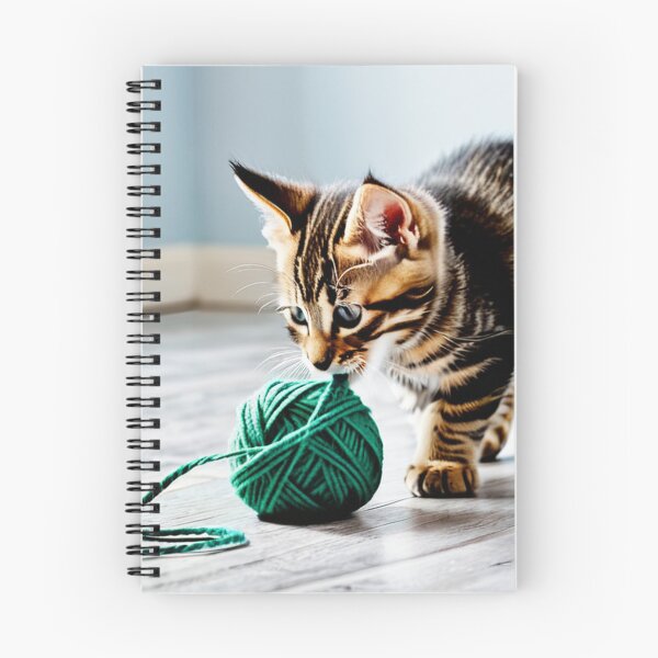 Item preview, Animals - Tabby Kitten, Playful Curiosity with a Ball of Yarn designed and sold by World-Pets.