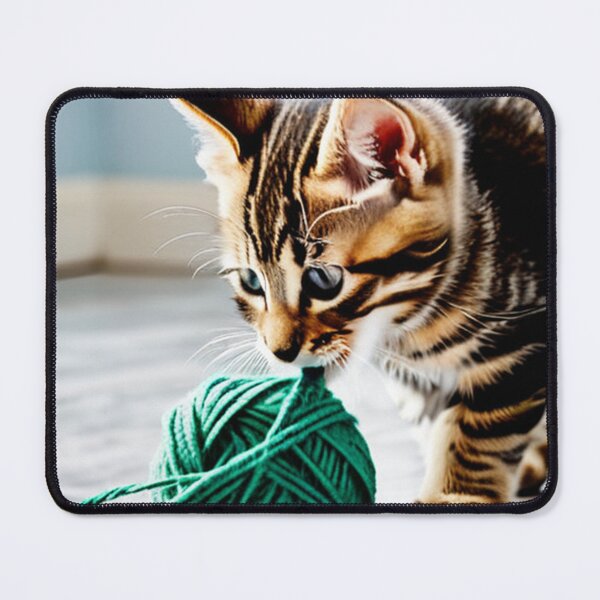 Item preview, Animals - Tabby Kitten, Playful Curiosity with a Ball of Yarn designed and sold by World-Pets.