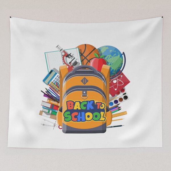Item preview, Colorful Back to School Backpack Design | Student Supplies Illustration designed and sold by Palette & Hue.