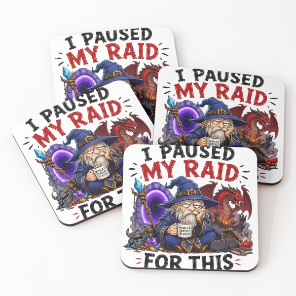 Item preview, I Paused My Raid For This Funny MMORPG Wizard Design designed and sold by BadhbhLoot.