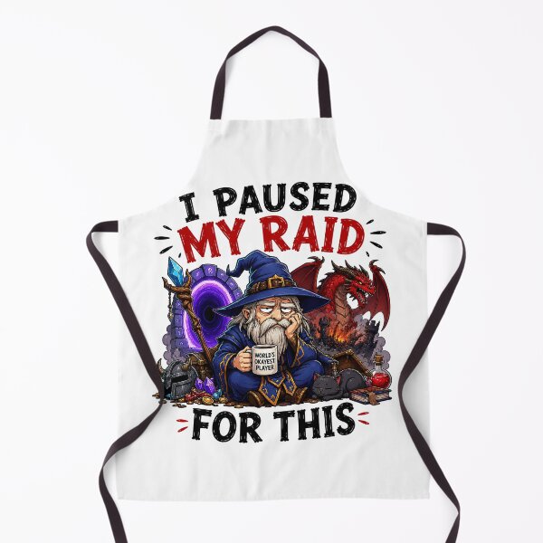 Item preview, I Paused My Raid For This Funny MMORPG Wizard Design designed and sold by BadhbhLoot.