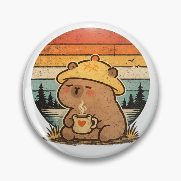 Item preview, Retro Capybara Camping T-Shirt designed and sold by jerlinabechiv.