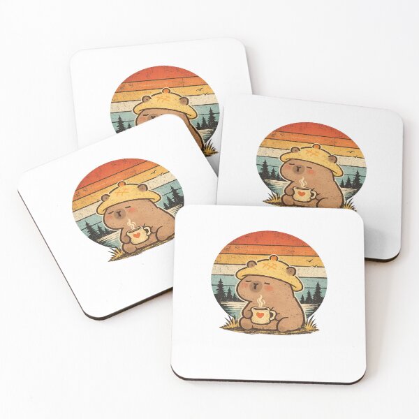 Item preview, Retro Capybara Camping T-Shirt designed and sold by jerlinabechiv.