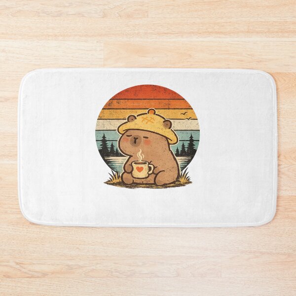 Item preview, Retro Capybara Camping T-Shirt designed and sold by jerlinabechiv.