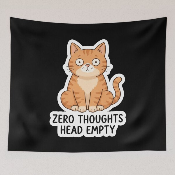 Item preview, Funny Ginger Cat Zero Thoughts Head Empty designed and sold by Owcomm.