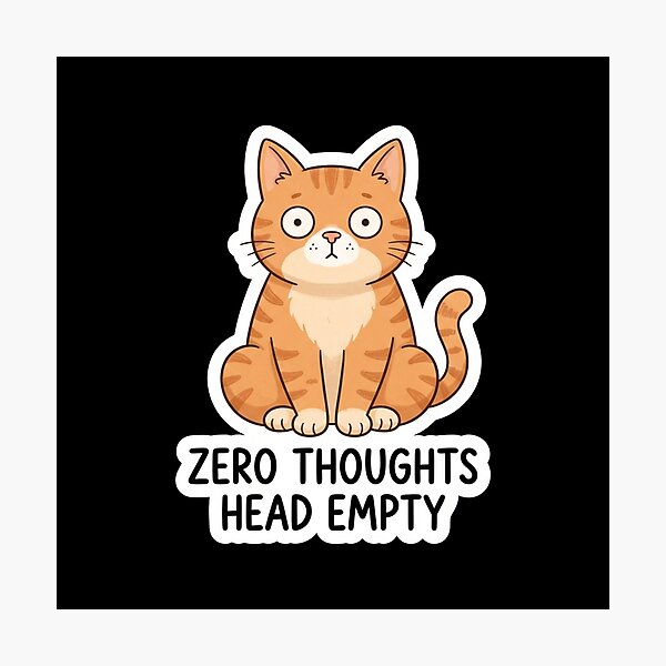 Item preview, Funny Ginger Cat Zero Thoughts Head Empty designed and sold by Owcomm.