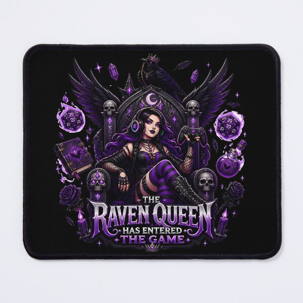 Item preview, The Raven Queen Has Entered The Game - Goth Gamer designed and sold by BadhbhLoot.
