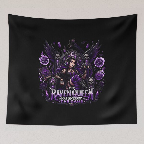 Item preview, The Raven Queen Has Entered The Game - Goth Gamer designed and sold by BadhbhLoot.