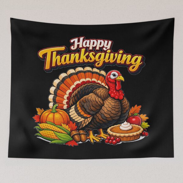 Item preview, Cute Happy Thanksgiving Turkey Autumn Harvest  designed and sold by DeliaDesignsCo.