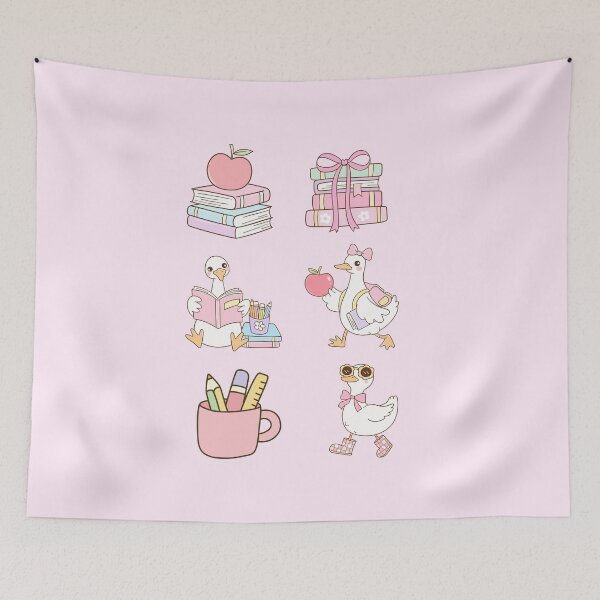 Item preview, Cute Pink Goose School Clipart Set | Coquette Back to School Aesthetic designed and sold by Palette & Hue.