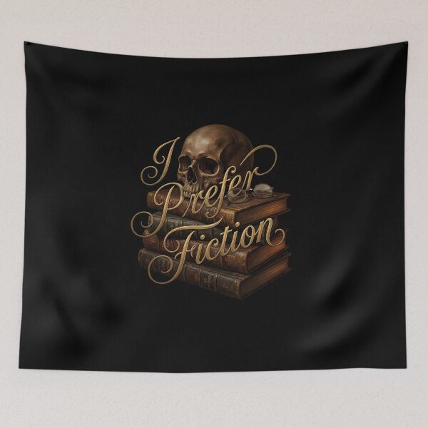 Item preview, Dark Academia Skull I Prefer Fiction Vintage Booktok Reader Gift designed and sold by WorldShop17.