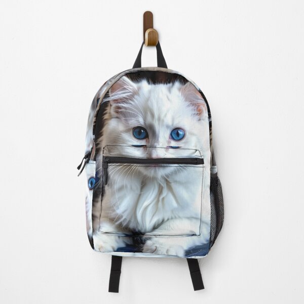 Item preview, Animals - White Cat with Blue Eyes, Elegant Feline Portrait designed and sold by World-Pets.