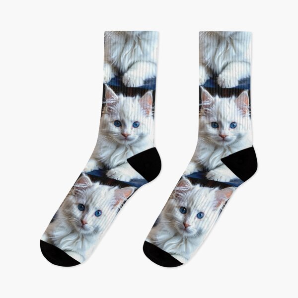 Item preview, Animals - White Cat with Blue Eyes, Elegant Feline Portrait designed and sold by World-Pets.
