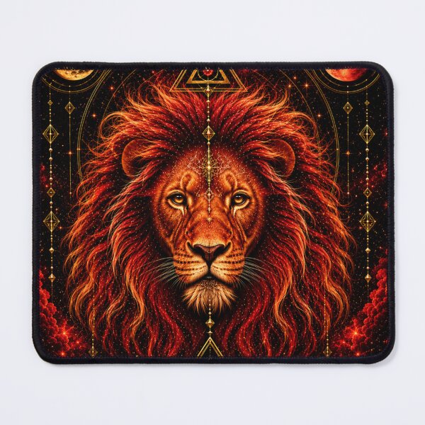 Item preview, Celestial Fire Lion | Sacred Geometry | Mystical Cosmic Lion Art designed and sold by MandyMCDigi.