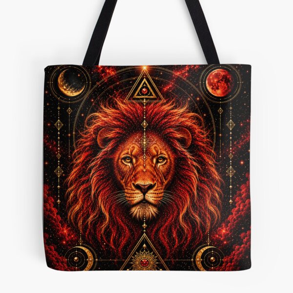 Item preview, Celestial Fire Lion | Sacred Geometry | Mystical Cosmic Lion Art designed and sold by MandyMCDigi.