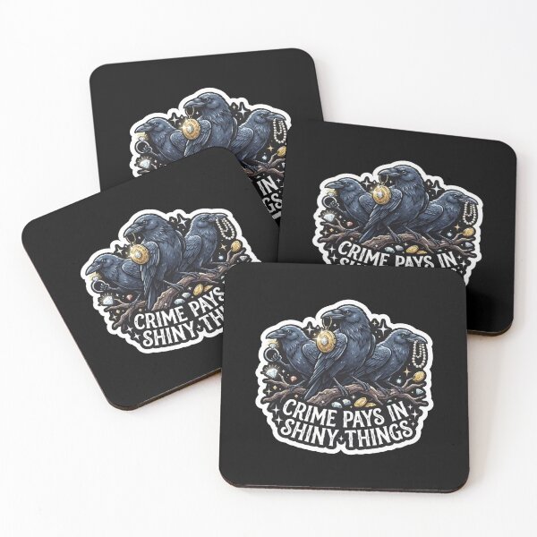 Item preview, Three Ravens Collecting Shiny Treasures designed and sold by Owcomm.