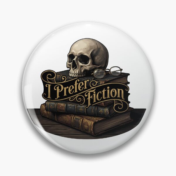 Item preview, Dark Academia Skull I Prefer Fiction Vintage Booktok Reader Gift designed and sold by WorldShop17.