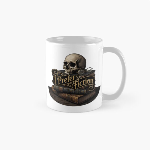 Item preview, Dark Academia Skull I Prefer Fiction Vintage Booktok Reader Gift designed and sold by WorldShop17.