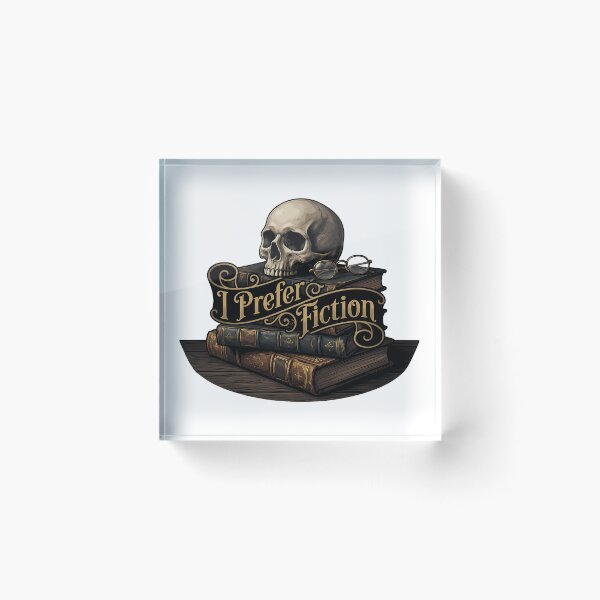 Item preview, Dark Academia Skull I Prefer Fiction Vintage Booktok Reader Gift designed and sold by WorldShop17.