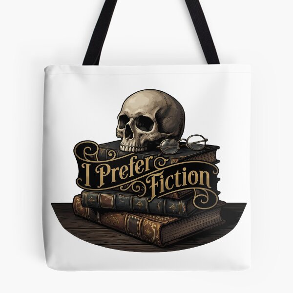 Item preview, Dark Academia Skull I Prefer Fiction Vintage Booktok Reader Gift designed and sold by WorldShop17.