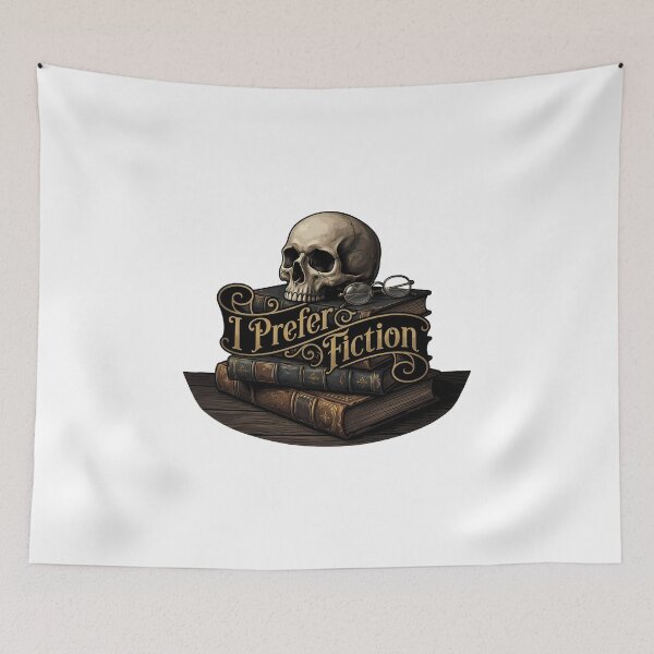 Item preview, Dark Academia Skull I Prefer Fiction Vintage Booktok Reader Gift designed and sold by WorldShop17.