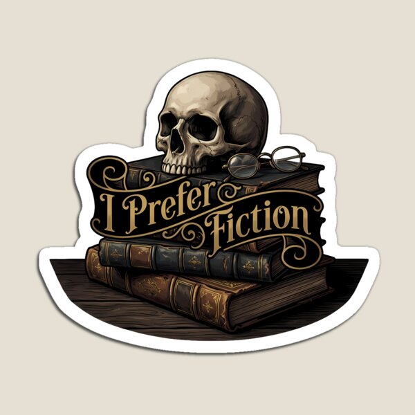 Item preview, Dark Academia Skull I Prefer Fiction Vintage Booktok Reader Gift designed and sold by WorldShop17.