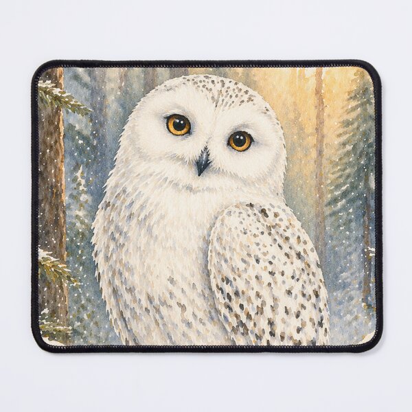 Item preview, Snowy Owl Winter Watercolour Art designed and sold by inspired-works.