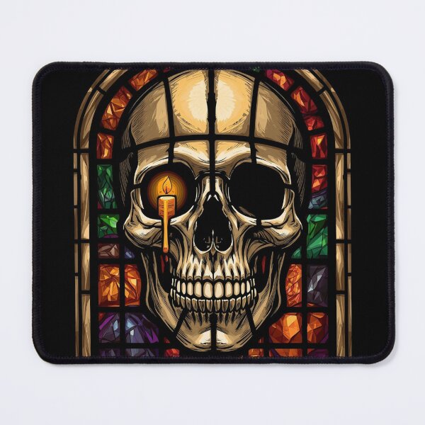 Item preview, Stained Glass Skull Candle Halloween Design designed and sold by SunnyDesign82.