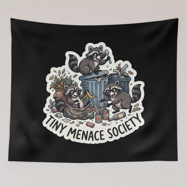 Item preview, Tiny Menace Society Raccoon Trash Crew designed and sold by Owcomm.
